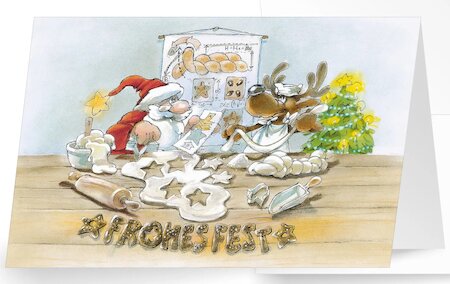 Grußkarte Weihnachten »Backwaren«
